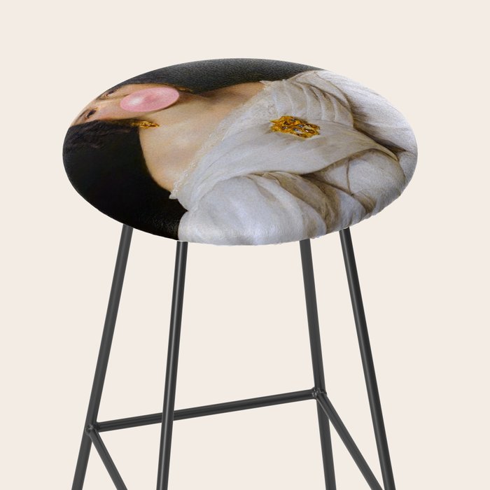 Louise Bubblegum Renaissance Portrait  Eclectic Altered Famous Wall Art Stool Gallery Image 2
