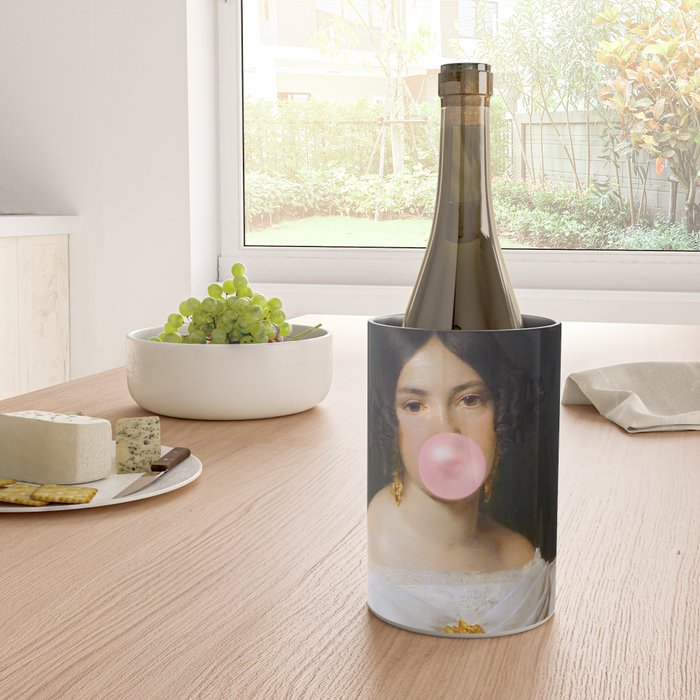 Louise Bubblegum Renaissance Portrait  Eclectic Altered Famous Wall Art Wine Chiller Gallery Image 4