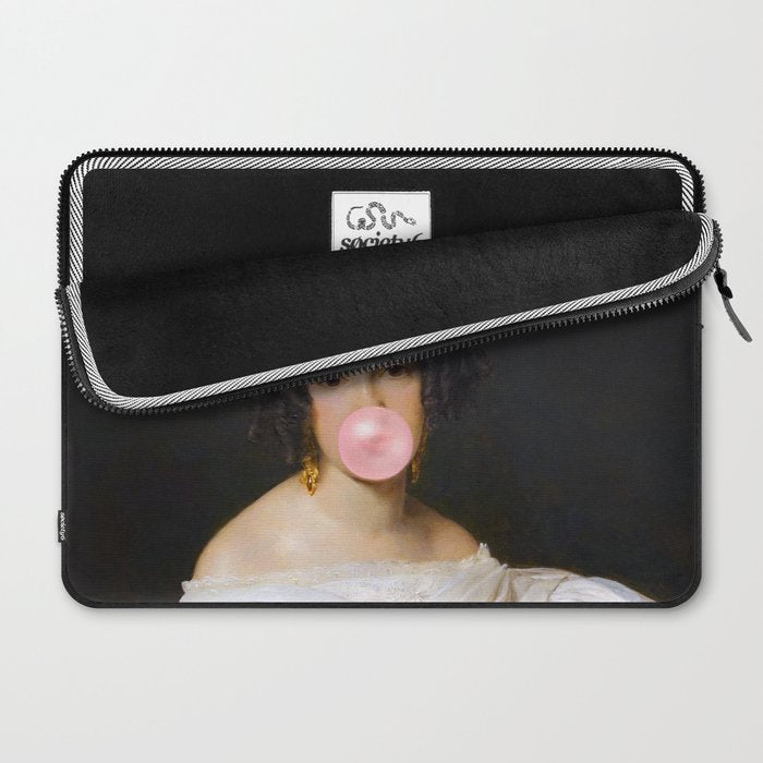 Louise Bubblegum Renaissance Portrait  Eclectic Altered Famous Wall Art Laptop Sleeve Gallery Image 2
