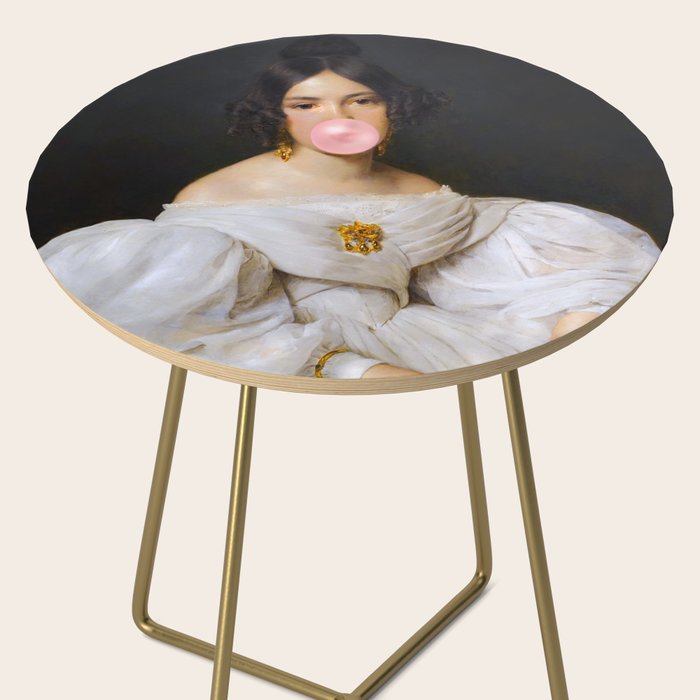 Louise Bubblegum Renaissance Portrait  Eclectic Altered Famous Wall Art Side Table Gallery Image 2