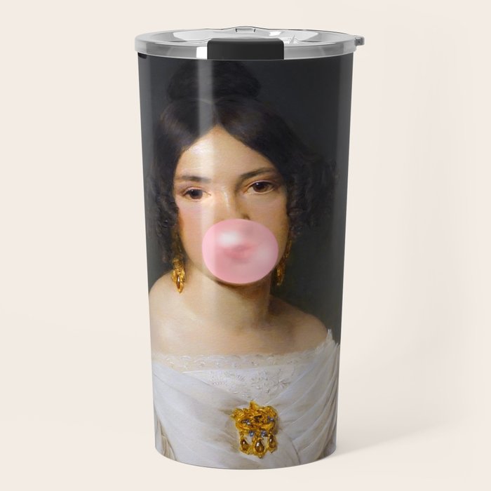 Louise Bubblegum Renaissance Portrait  Eclectic Altered Famous Wall Art Travel Mug Gallery Image 1