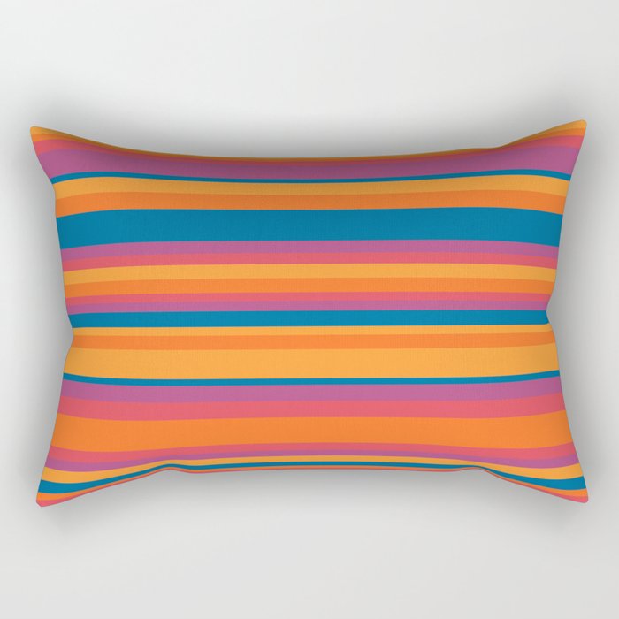 Classic Stripes III - Retro Rainbow  Rectangular Pillow Gallery Image 2