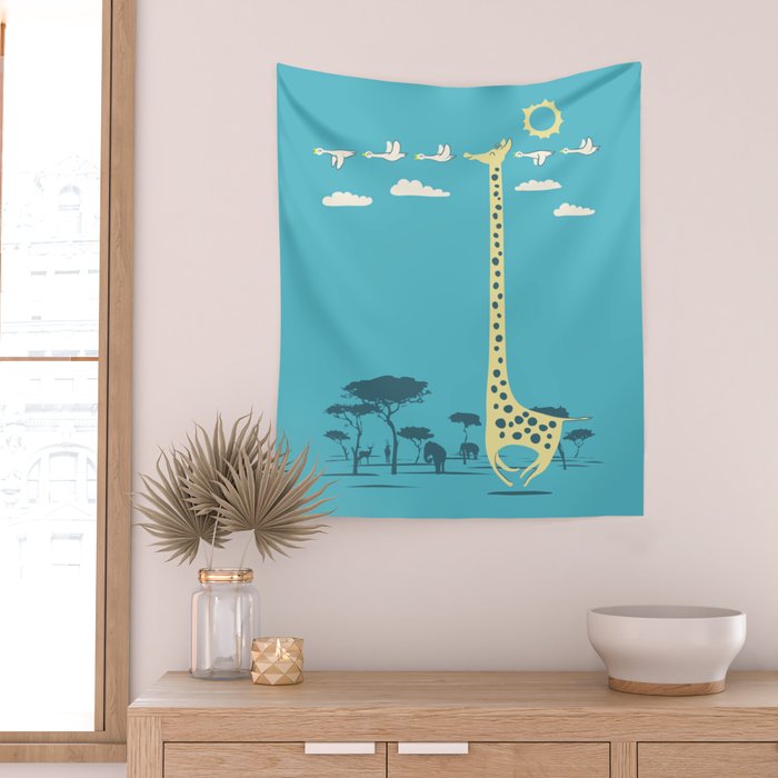 I'm like a bird (blue) Wall Tapestry Gallery Image 2