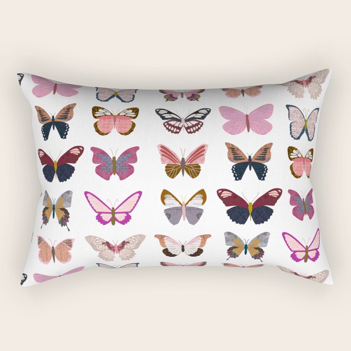 Pink Butterflies Rectangular Pillow Gallery Image 1