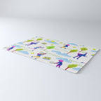 Let's Play Tennis in White & Blue Rug Gallery Image 3