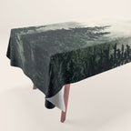Thick pine forest in the descending mist Tablecloth Gallery Image 1