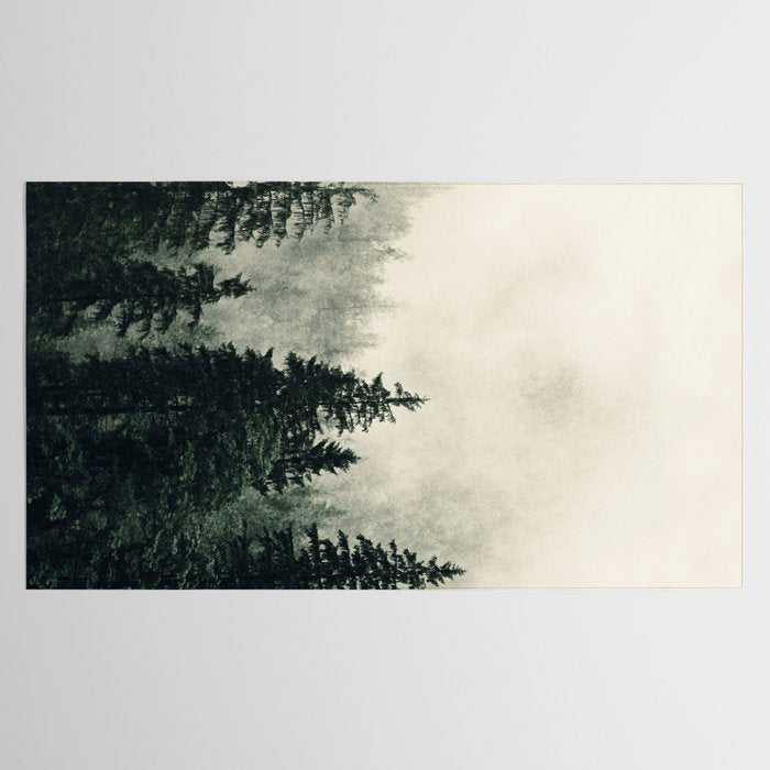 Thick pine forest in the descending mist Tablecloth Gallery Image 2
