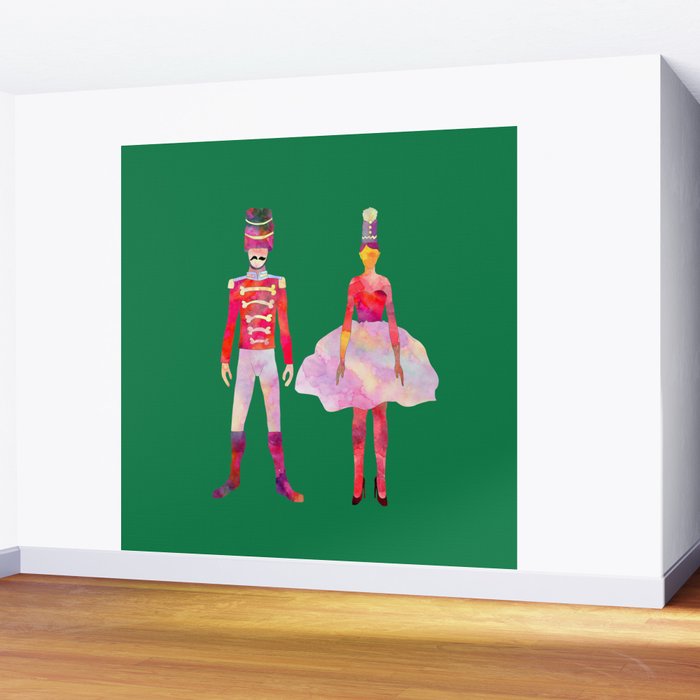Nutcracker Ballet - Candy Cane Green Wall Mural Gallery Image 2