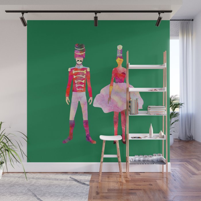 Nutcracker Ballet - Candy Cane Green Wall Mural Gallery Image 1