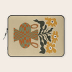 vintage flower vase with check  Laptop Sleeve Gallery Image 1