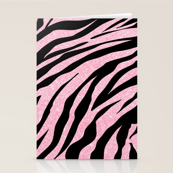 y2k mcbling light pink glitter zebra Stationery Card Gallery Image 2