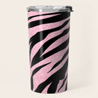 y2k mcbling light pink glitter zebra Travel Mug Gallery Image 2