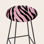 y2k mcbling light pink glitter zebra Stool Gallery Image 2