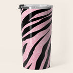 y2k mcbling light pink glitter zebra Travel Mug Gallery Image 3