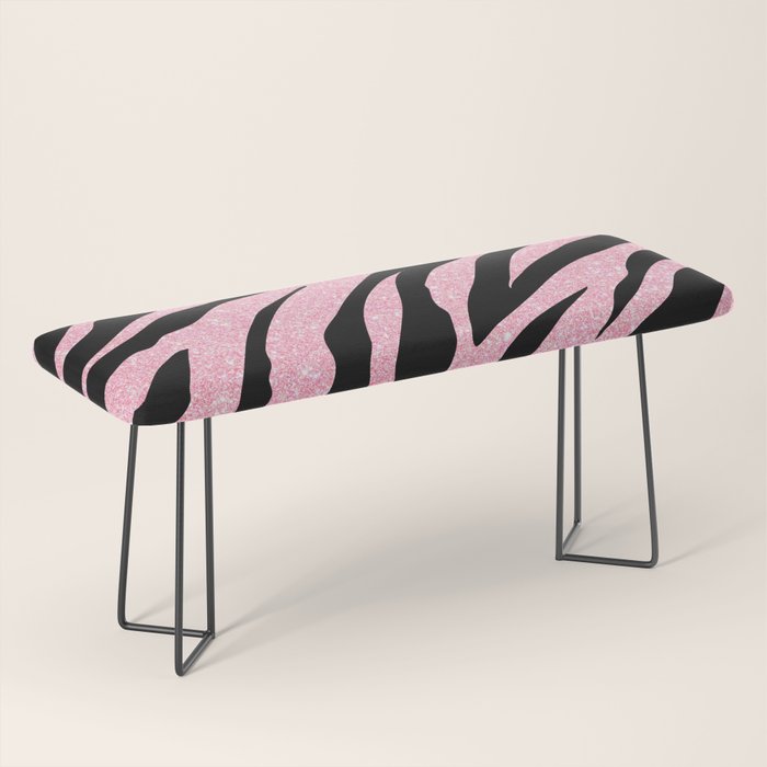 y2k mcbling light pink glitter zebra Bench Gallery Image 1