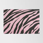 y2k mcbling light pink glitter zebra Rug Gallery Image 2