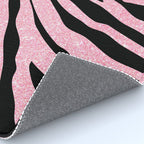 y2k mcbling light pink glitter zebra Rug Gallery Image 4