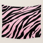 y2k mcbling light pink glitter zebra Wall Tapestry Gallery Image 4