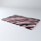 y2k mcbling light pink glitter zebra Rug Gallery Image 3
