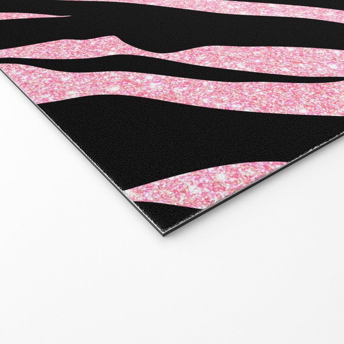 y2k mcbling light pink glitter zebra Welcome Mat Gallery Image 2