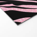 y2k mcbling light pink glitter zebra Welcome Mat Gallery Image 2
