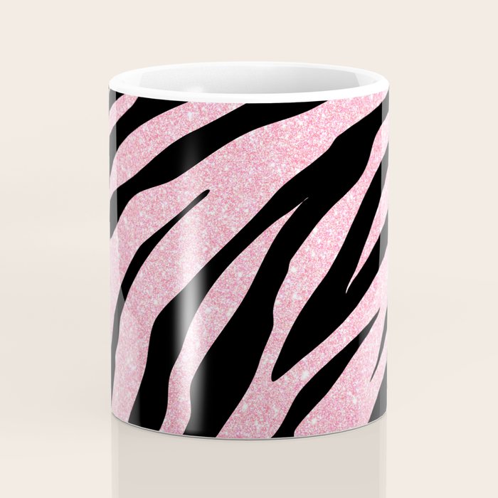 y2k mcbling light pink glitter zebra Coffee Mug Gallery Image 4