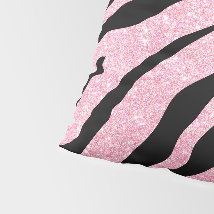 y2k mcbling light pink glitter zebra Pillow Sham Gallery Image 4