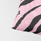 y2k mcbling light pink glitter zebra Pillow Sham Gallery Image 4
