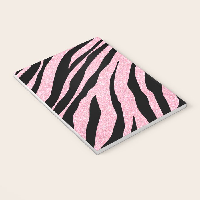 y2k mcbling light pink glitter zebra Notebook Gallery Image 3