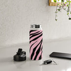 y2k mcbling light pink glitter zebra Water Bottle Gallery Image 4