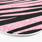 y2k mcbling light pink glitter zebra Bath Mat Gallery Image 3