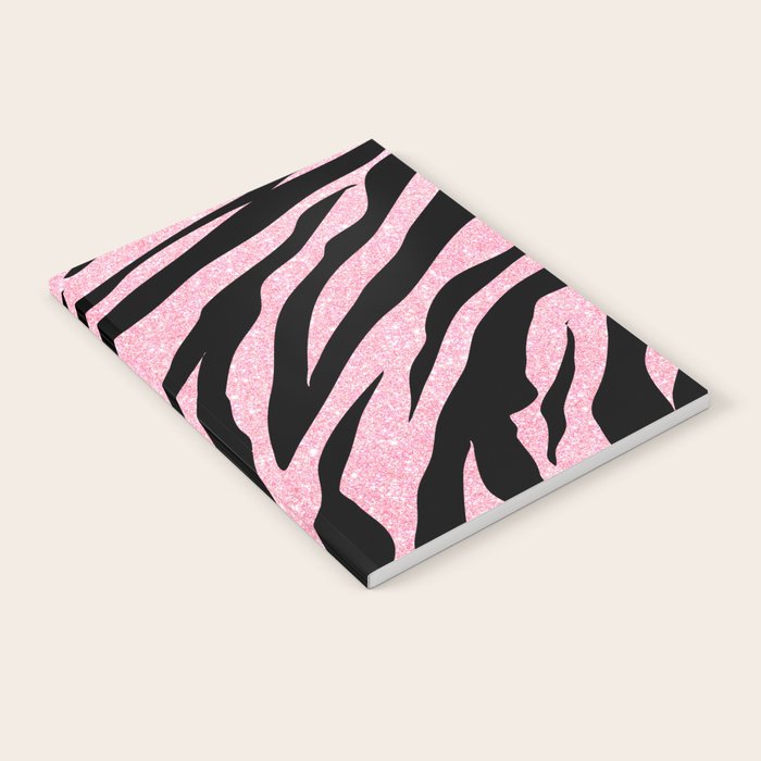 y2k mcbling light pink glitter zebra Notebook Gallery Image 1