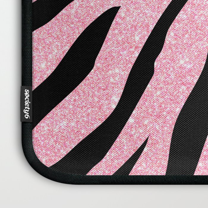 y2k mcbling light pink glitter zebra Laptop Sleeve Gallery Image 3
