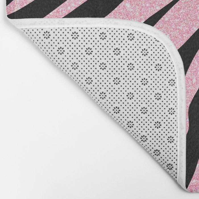y2k mcbling light pink glitter zebra Bath Mat Gallery Image 2