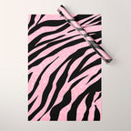 y2k mcbling light pink glitter zebra Wrapping Paper Gallery Image 1