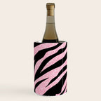 y2k mcbling light pink glitter zebra Wine Chiller Gallery Image 3