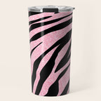 y2k mcbling light pink glitter zebra Travel Mug Gallery Image 1