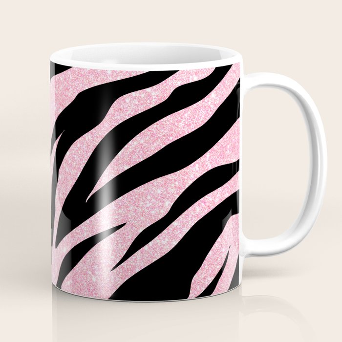 y2k mcbling light pink glitter zebra Coffee Mug Gallery Image 1