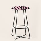 y2k mcbling light pink glitter zebra Stool Gallery Image 1