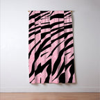 y2k mcbling light pink glitter zebra Window Curtain Gallery Image 3