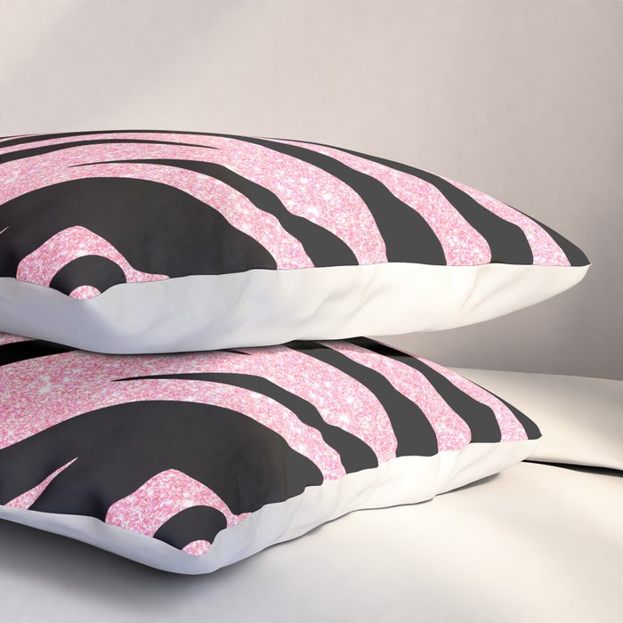 y2k mcbling light pink glitter zebra Pillow Sham Gallery Image 3