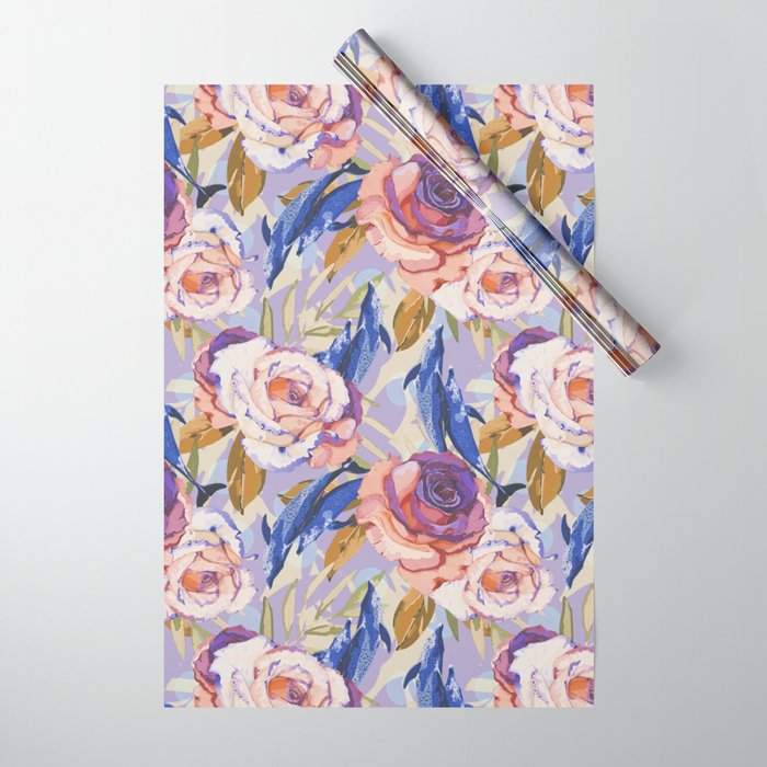 Dolphins in the roses A Wrapping Paper Gallery Image 1