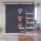 Cat and Plant 48: Cat Mushroom Wall Mural Gallery Image 1