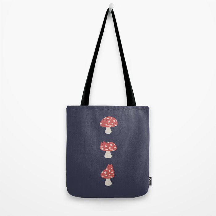 Cat and Plant 48: Cat Mushroom Tote Bag Gallery Image 2