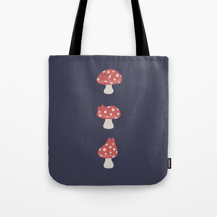Cat and Plant 48: Cat Mushroom Tote Bag Gallery Image 1