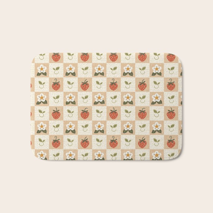 Cottage Strawberries Bath Mat Gallery Image 1