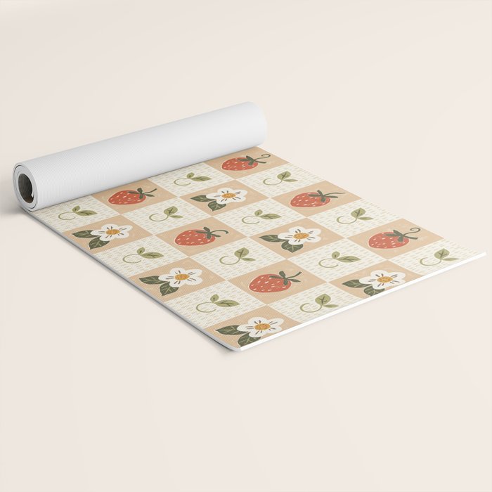 Cottage Strawberries Yoga Mat Gallery Image 2