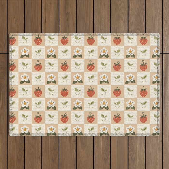 Cottage Strawberries Outdoor Rug Gallery Image 1