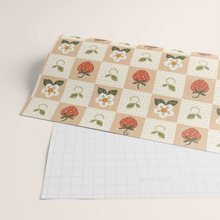 Cottage Strawberries Wrapping Paper Gallery Image 2
