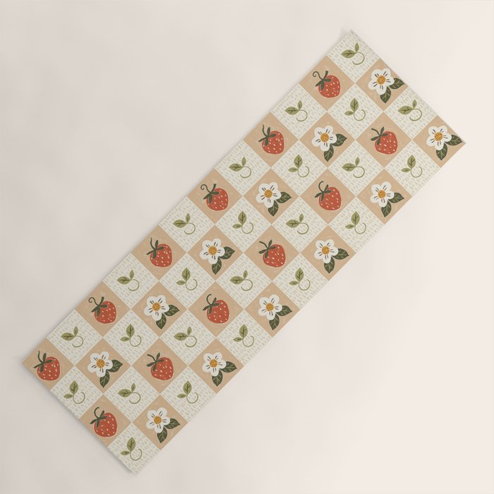 Cottage Strawberries Yoga Mat Gallery Image 1